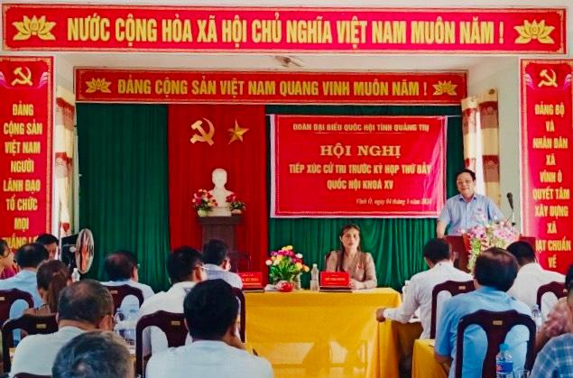 Đoàn Đại biểu Quốc hội tỉnh Quảng Trị tiếp xúc cử tri trước kỳ họp thứ bảy, Quốc hội khóa XV tại xã Vĩnh Ô, huyện Vĩnh Linh